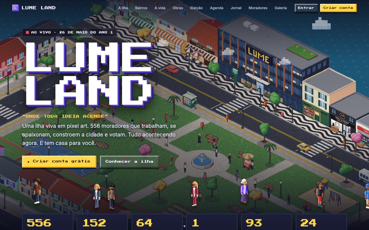 LUME Land, a ilha em pixel art com moradores movidos a IA