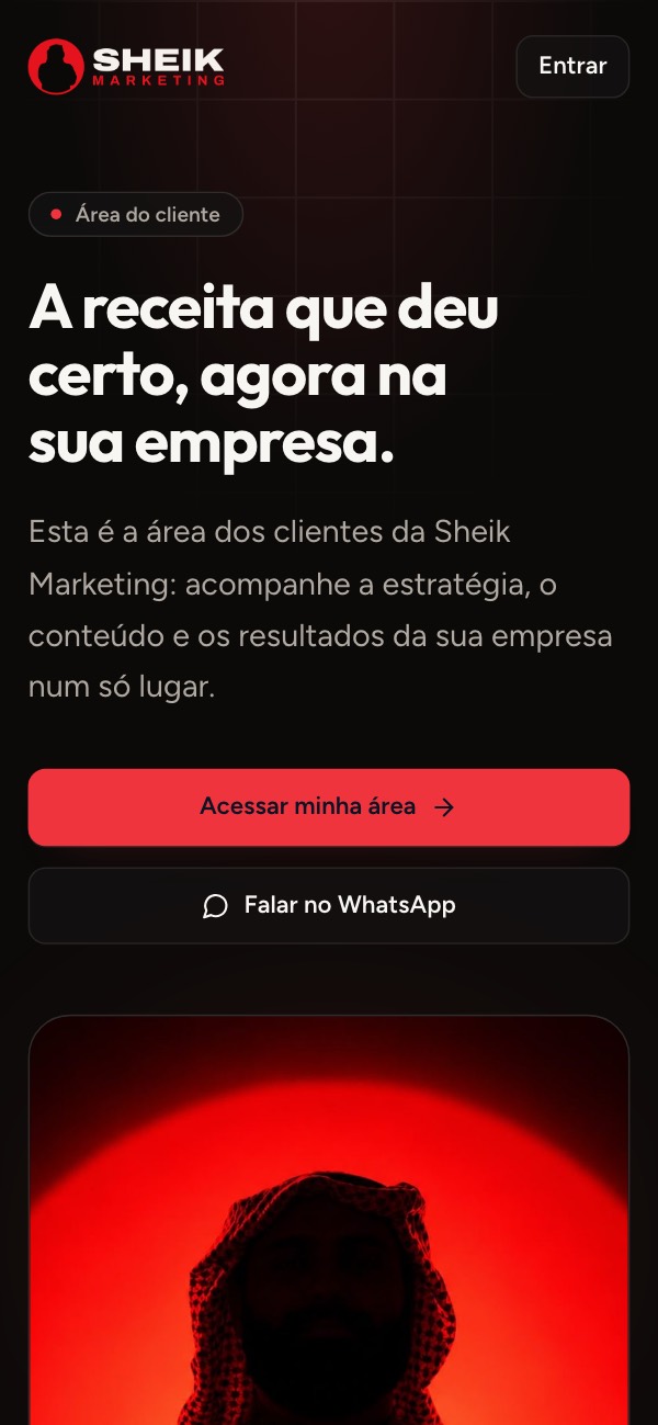 Painel Sheik Marketing no celular
