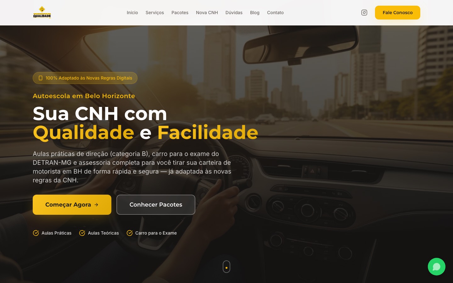 Site Qualidade BH, feito pela LUME